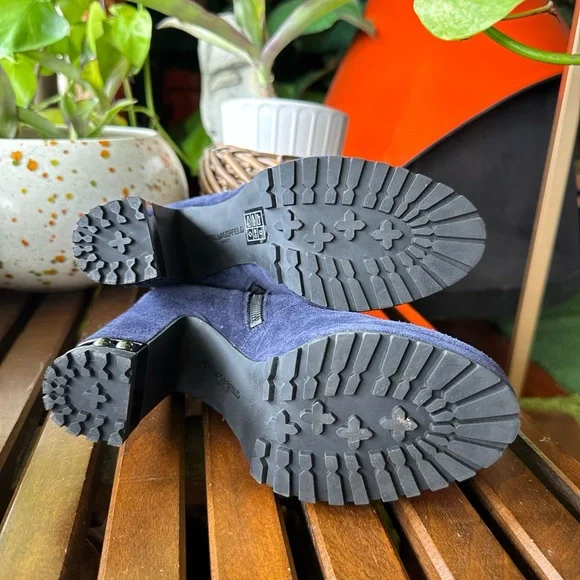 Karl Lagerfeld Blue Heeled Boots with Suede Finish - Picture 5 of 5